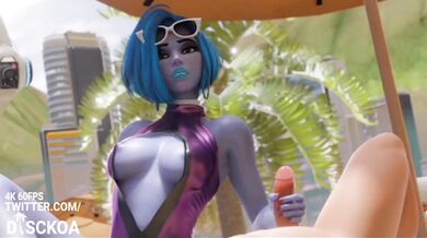 Sinful Sunbathing Session on the Sandy Shores - A Hentai Widowmaker PMV