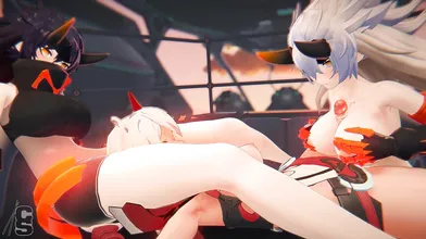 Watch as Kiana and Kaslana engage in a passionate, sexy romp!