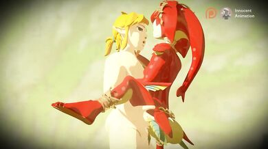 Link and Mipha spend some time together in an innocent animation