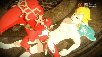 Link and Mipha spend some time together in an innocent animation