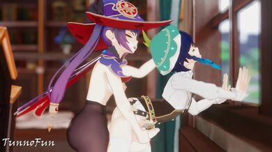 "Mona sinks her teeth into Venti [Tunnel of Fun]!"
