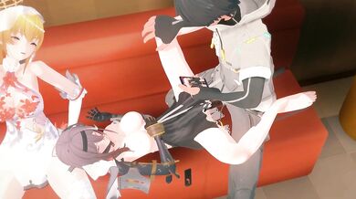 Watch as Snowflake and Haru engage in a wild snowball fight, resulting in a sweet creamy pie on Fenny's legs.