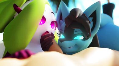 "Sunny Day on the Beach with Lucario and Tsareena [Xazter3D]"