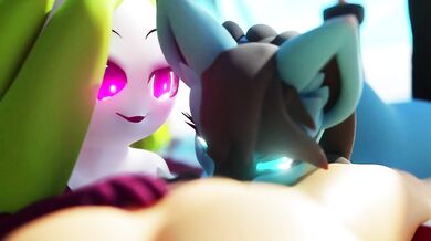 "Sunny Day on the Beach with Lucario and Tsareena [Xazter3D]"