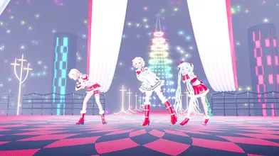 "Watch as Rin, Miku and Mitsu engage in a snowy three-way!"