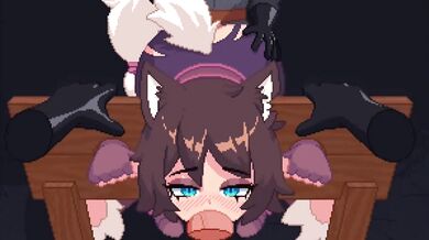 Trapped in her Cat Girl form, the Sound of her Mews echoes through the Room