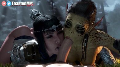 Watch as Lae'zel and Shadowheart engage in a hot double blowjob! This preview will leave you breathless.