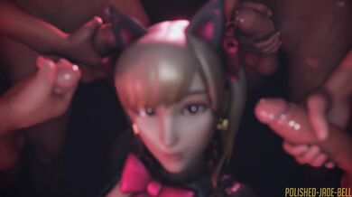 'D.Va and Friends: A Polished White Jade Bell of a Group Facial in Stunning 4K Hentai Porn Video'