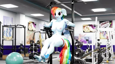 "Rainbow Dash's Fitness Obsession: A Workout Gym Romp"