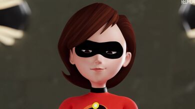 'El Dr. Helen Parr se toma un blowjob de Nekobot, subtitulado en español.'