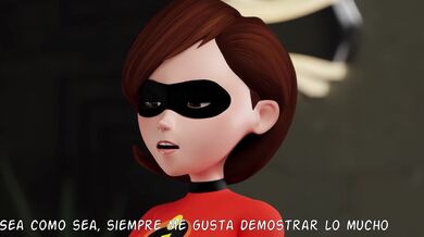 'El Dr. Helen Parr se toma un blowjob de Nekobot, subtitulado en español.'