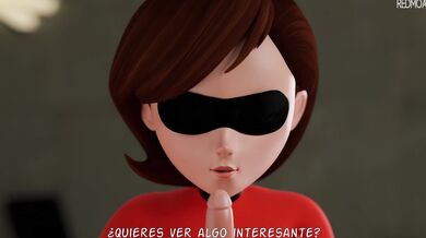 'El Dr. Helen Parr se toma un blowjob de Nekobot, subtitulado en español.'