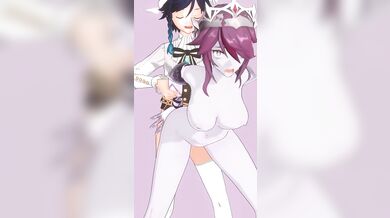 "Latex suits [VooKak] Rosario gets a few hot back shots"