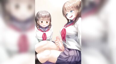 'The Futanari Girl and Her Friend Watch as She Masturbates'