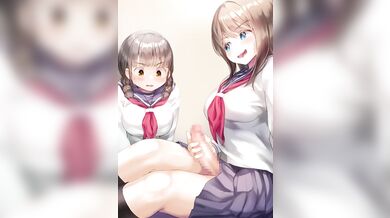 'The Futanari Girl and Her Friend Watch as She Masturbates'