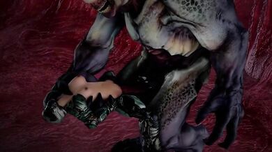 "Bloodthirsty Hell Knight Takes Down Sultry Female Doomslayer in Front of a Crowd"