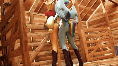Rewritten as: Dash and Applejack Stand in a Barn for an Erotic Rendezvous
