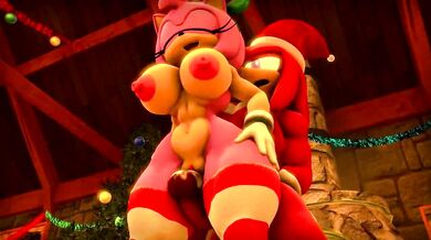 Hentai Santa Claus Gives Amy and Knuckles a Christmas Wrecking Ball [Wecltor]