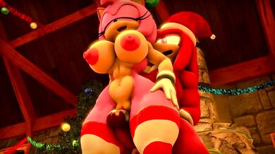 Hentai Santa Claus Gives Amy and Knuckles a Christmas Wrecking Ball [Wecltor]