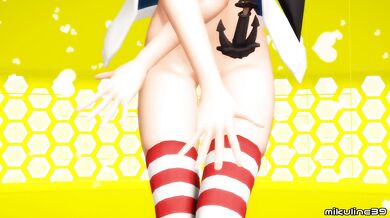 Reeling in the Big Catch with Shimakaze and Deep Blue Town - MMD R18 Mikuline39