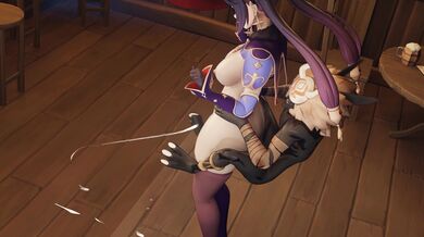 Genshin Impact - Mona and Hilichurl in Thigh Sex Position with Angle View 4K (Camera Two)