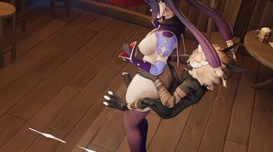 Genshin Impact - Mona and Hilichurl in Thigh Sex Position with Angle View 4K (Camera Two)