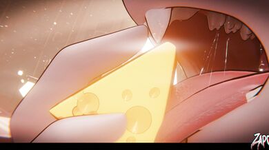 Gnawing on a plump rodent, she devours her meal with lustful delight