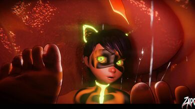 Gnawing on a plump rodent, she devours her meal with lustful delight