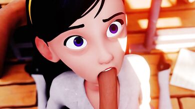 Sexy Violet Girlfriend Cums on Face After Hardcore Blowjob {3DFaceFucking}