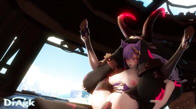 Keqing is getting a massage from Mitachurl in part 2 of the erotic story!