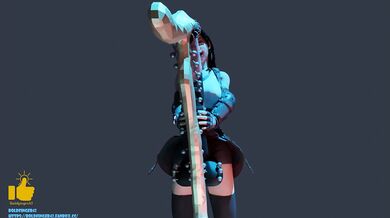 As Tifa rides her stallion, she cant help but fondle her massive horsecock, moaning with pleasure as it fills her hand