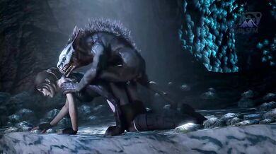 Lara Croft takes on a cave monster in the tombs of Egypt, while GOB Bluth, from the hit TV show Arrested Development, watches eagerly from afar