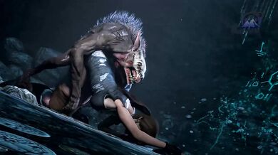 Lara Croft takes on a cave monster in the tombs of Egypt, while GOB Bluth, from the hit TV show Arrested Development, watches eagerly from afar