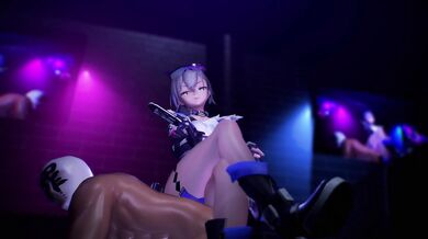 Busty babe gets pounded by giant cock while drinking with Silver Wolf!