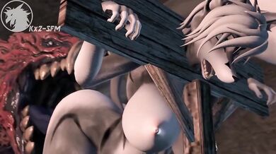 Beast-like Creature and Human Anthropomorphic Love Making in a Forest