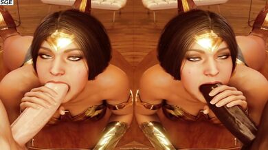 Twin Sisters Take Turns Sucking Superman and Wonder Womans Cock in the Justice Leagues Secret Lair - Blowjob Mansion #19!