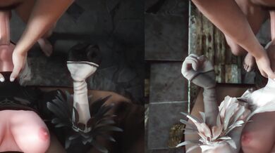 Double Licking the Lesbian Throats: A Split-Screen Throat Fuck