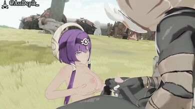 The Impact of Hentai Sex with Hilichurls Outside Camp Leaves Candace Genshin Cumming in Purple 3D Hair