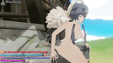 The Impact of Hentai Sex with Hilichurls Outside Camp Leaves Candace Genshin Cumming in Purple 3D Hair