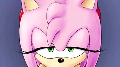 Amy Rose and her friend suck your cock in a threesome with you, as you watch them do it to each other