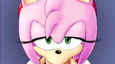 Amy Rose and her friend suck your cock in a threesome with you, as you watch them do it to each other