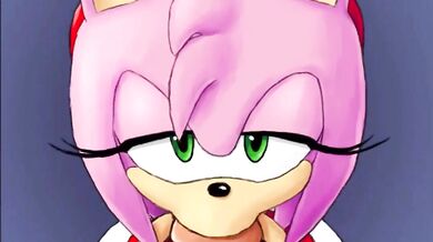 Amy Rose and her friend suck your cock in a threesome with you, as you watch them do it to each other
