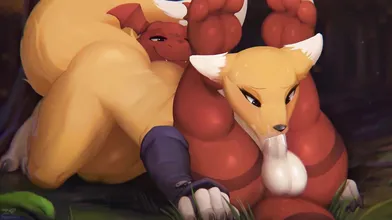 Move over, Guilmon! Renamon is about to give you the blowjob of your life