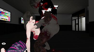 Busty sports girl gets tragic oral and anal from zombie