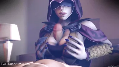 Seris titwank and Paladin fucking in a steamy shower