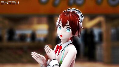 Tempting Teen Dancing in Mini Skirt, Sucking on Lollipop and Stripping for Her Hentai Master