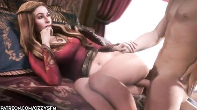 Game of Bones: Queen Cersei gets fucked by Jaime Lannister while Ozzy Osbourne plays the background music