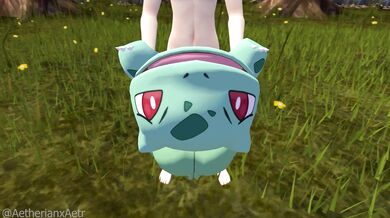 A sexy Pokemon trainer seduces her faithful Bulbasaur, using a cocksleeve and Aetix SF M to tease him until he cant take it anymore