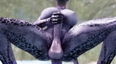 The Nubile Argonian and her Jutte - A beachside solo session