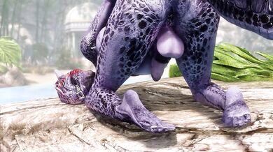 The Nubile Argonian and her Jutte - A beachside solo session